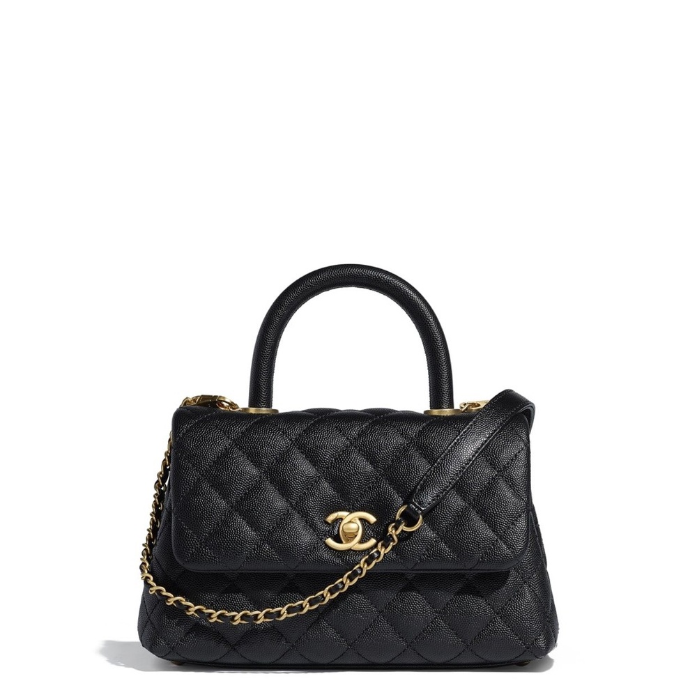 Chanel Coco Flapbag w/ Top Handle (Black Caviar) price is firm